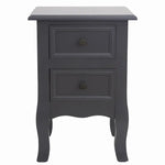 French Bedside Table Nightstand Grey Set of 2 - Furniture > Bedroom