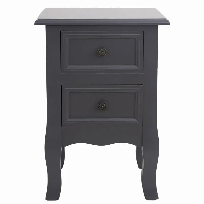 French Bedside Table Nightstand Grey Set of 2 - Furniture > Bedroom