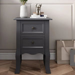 French Bedside Table Nightstand Grey Set of 2 - Furniture > Bedroom