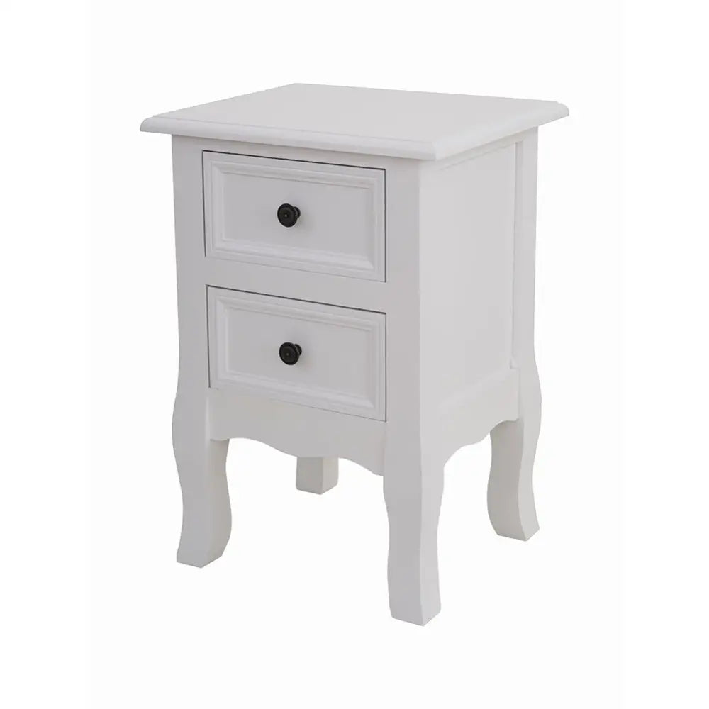French Bedside Table Nightstand White Set of 2 - Furniture > Bedroom