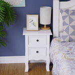 French Bedside Table Nightstand White Set of 2 - Furniture > Bedroom