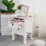 French Bedside Table Nightstand White Set of 2 - Furniture > Bedroom