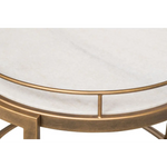 French Brass Round 3-tier White Marble Serving Drinks Trolley Bar Cart - Furniture > Living Room