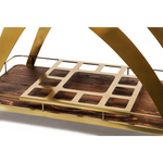 French Brass Wooden Serving Drinks Trolley Bar Cart - Furniture > Living Room