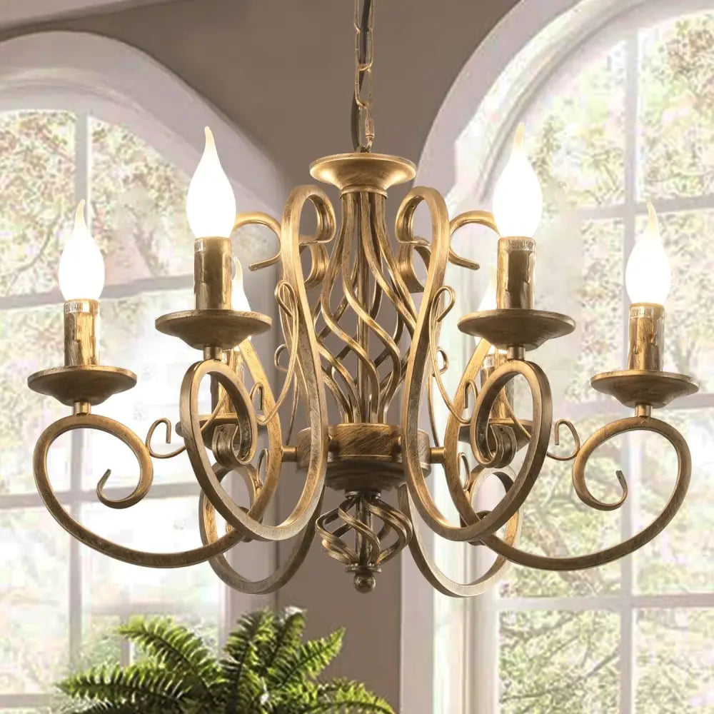 French Country Chandelier 6 Lights Rustic - Home & Garden > Lighting