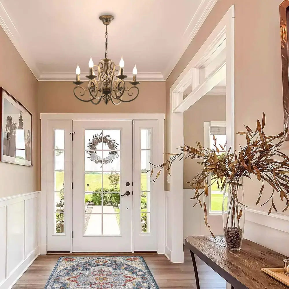 French Country Chandelier 6 Lights Rustic - Home & Garden > Lighting
