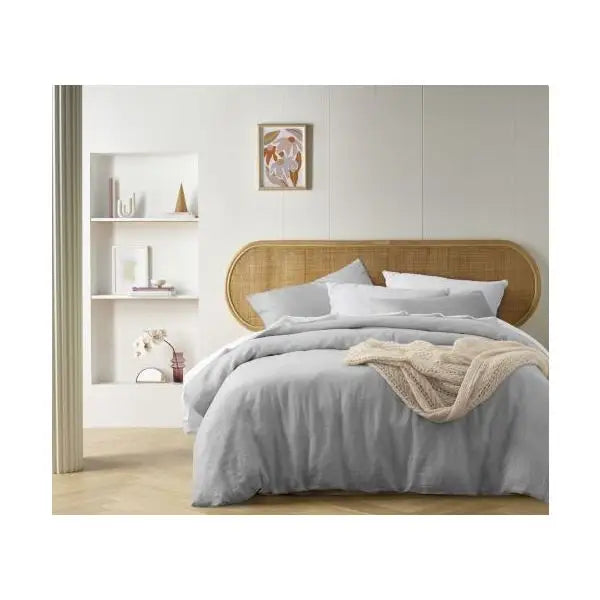 French Linen Silver Quilt Cover by Vintage Design Homeware King - Furniture > Bar Stools & Chairs > Arm Chairs &