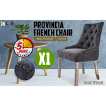 French Provincial Dining Chair Oak Leg AMOUR BLACK - Furniture > Bar Stools & Chairs