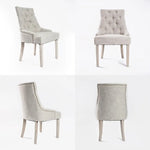 French Provincial Dining Chair Oak Leg AMOUR CREAM - Furniture > Bar Stools & Chairs