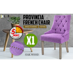 French Provincial Dining Chair Oak Leg AMOUR VIOLET - Furniture > Bar Stools & Chairs