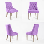 French Provincial Dining Chair Oak Leg AMOUR VIOLET - Furniture > Bar Stools & Chairs