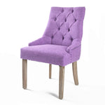 French Provincial Dining Chair Oak Leg AMOUR VIOLET - Furniture > Bar Stools & Chairs
