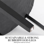 French Provincial Dining Chair Ring Studded Velvet Rubberwood Leg LISSE BLACK - Furniture > Bar Stools & Chairs