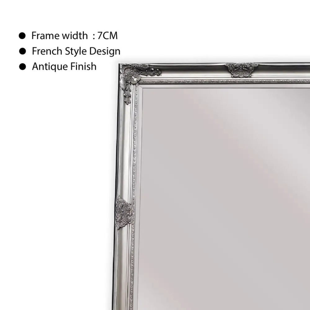 French Provincial Ornate Mirror - Antique Silver - Small 80cm x 110cm - Home & Garden > Decor > Mirrors