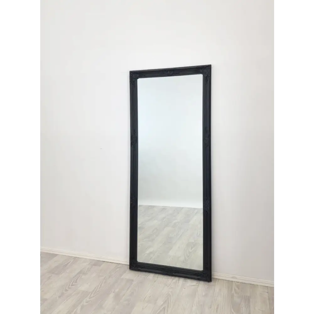 French Provincial Ornate Mirror - Black - Medium 70cm x 170cm - Home & Garden > Decor