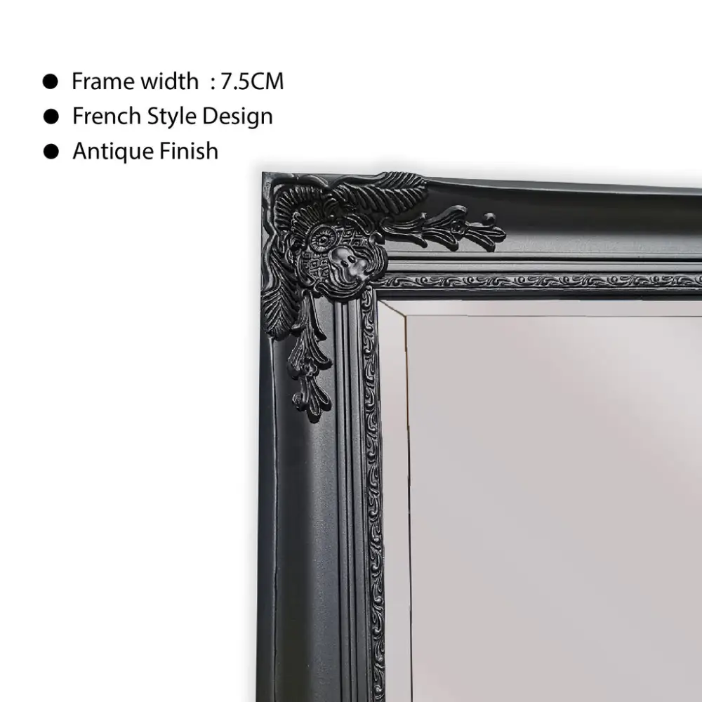French Provincial Ornate Mirror - BLACK - X Large 100cm x 190cm - Home & Garden > Decor