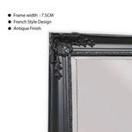 French Provincial Ornate Mirror - BLACK - X Large 100cm x 190cm - Home & Garden > Decor