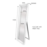 French Provincial Ornate Mirror - White - Free Standing 50cm x 170cm - Home & Garden > Decor