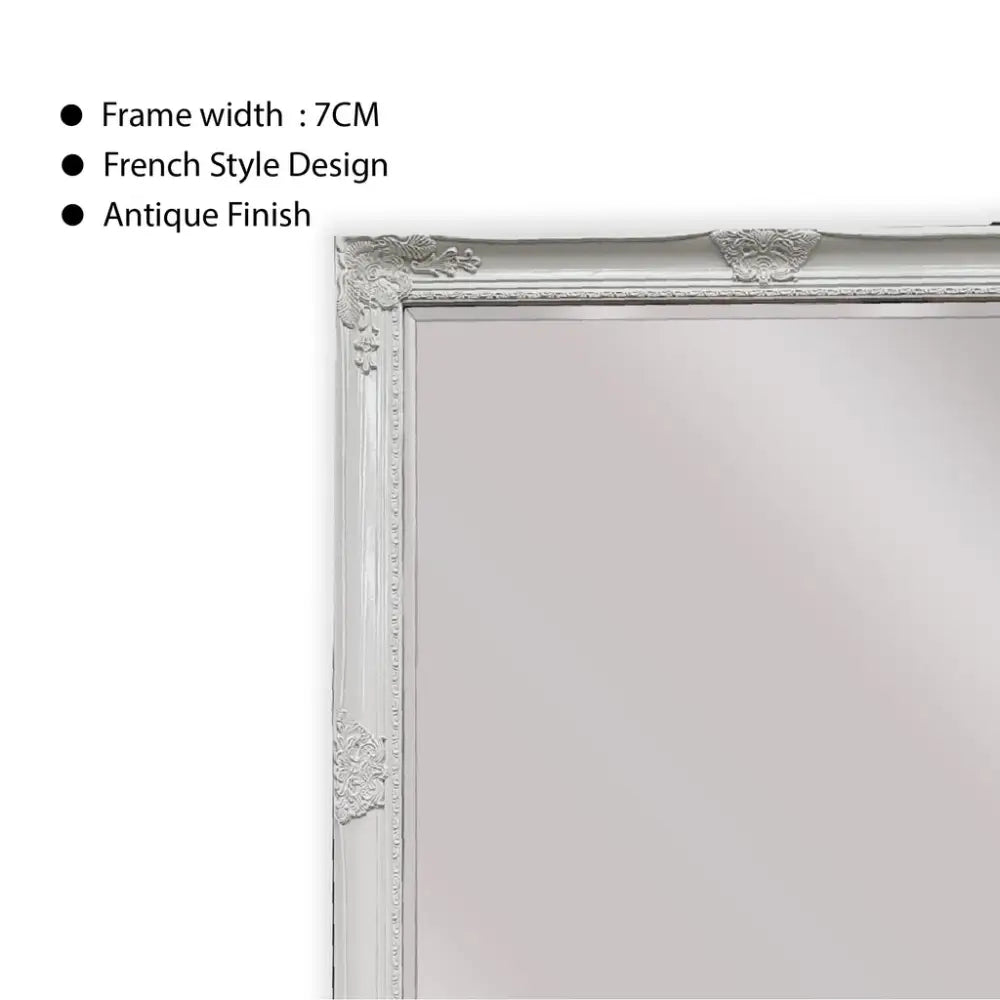 French Provincial Ornate Mirror - White - Medium 70cm x 170cm - Home & Garden > Decor