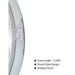 French Provincial Ornate Round Mirror - White - Home & Garden > Decor
