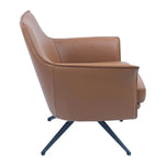 Freya Leather Swivel Occasional Chair Lounge Seat - Beige - Furniture > Sofas