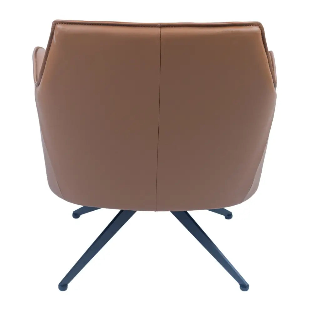 Freya Leather Swivel Occasional Chair Lounge Seat - Beige - Furniture > Sofas