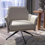 Freya Leather Swivel Occasional Chair Lounge Seat - Brown - Furniture > Sofas