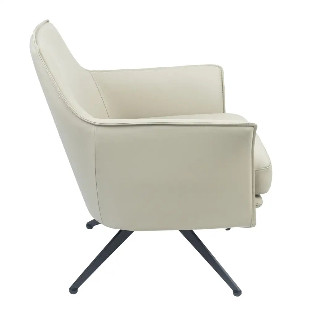 Freya Leather Swivel Occasional Chair Lounge Seat - Brown - Furniture > Sofas