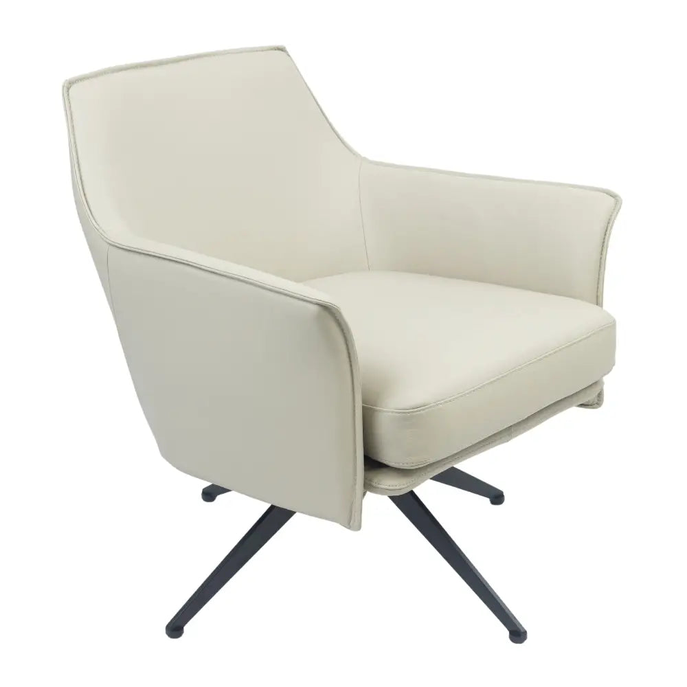 Freya Leather Swivel Occasional Chair Lounge Seat - Brown - Furniture > Sofas