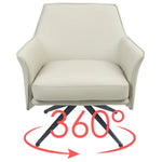 Freya Leather Swivel Occasional Chair Lounge Seat - Brown - Furniture > Sofas