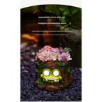 Frog Solar Light Planter - Resin Succulent Pot with Glowing Eyes (Stump frog) - Occasions > Christmas > Outdoor