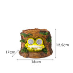 Frog Solar Light Planter - Resin Succulent Pot with Glowing Eyes (Stump frog) - Occasions > Christmas > Outdoor