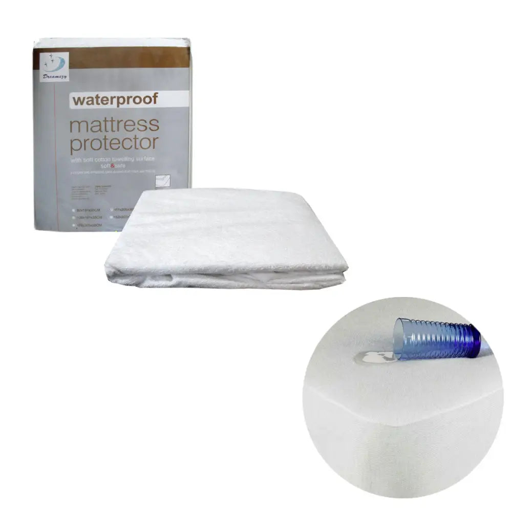 Fully Fitted Terry Waterproof Mattress Protector 30cm Wall - Home & Garden > Bedding