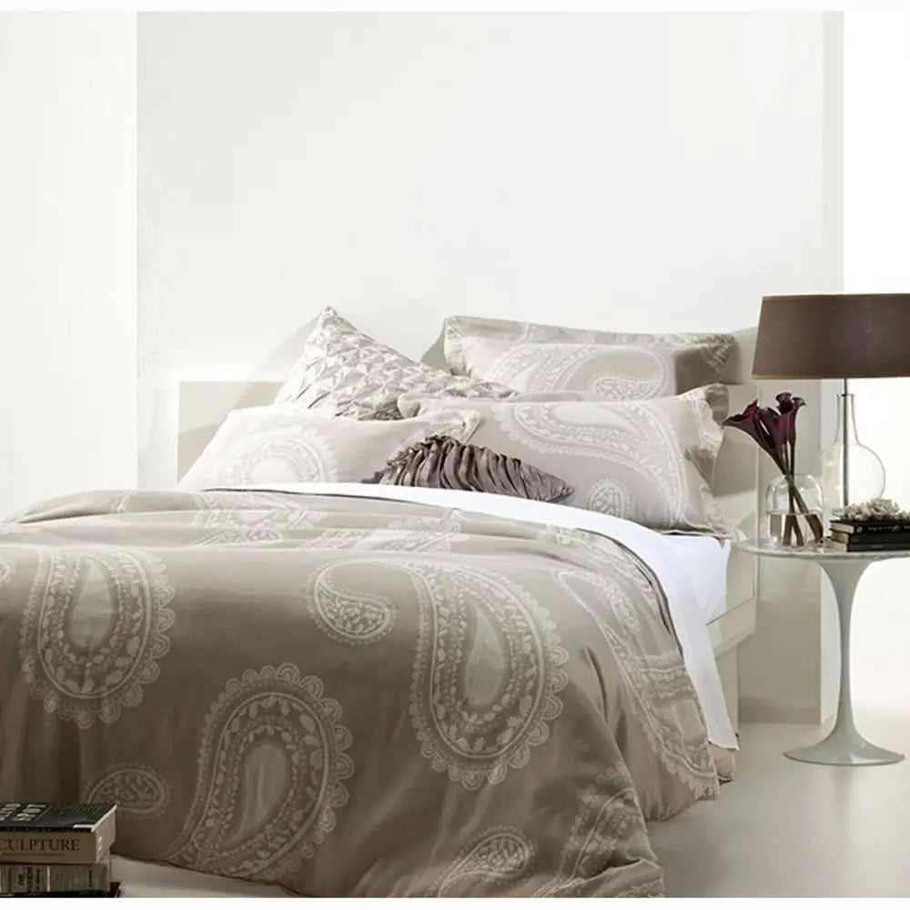 Gainsborough Olivia Stone Quilt Cover Set Queen - Home & Garden > Bedding