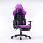 Gaming Chair Ergonomic Racing chair 165° Reclining Gaming Seat 3D Armrest Footrest Black Blue - Furniture > Bar Stools