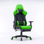 Gaming Chair Ergonomic Racing chair 165° Reclining Gaming Seat 3D Armrest Footrest Black Blue - Furniture > Bar Stools