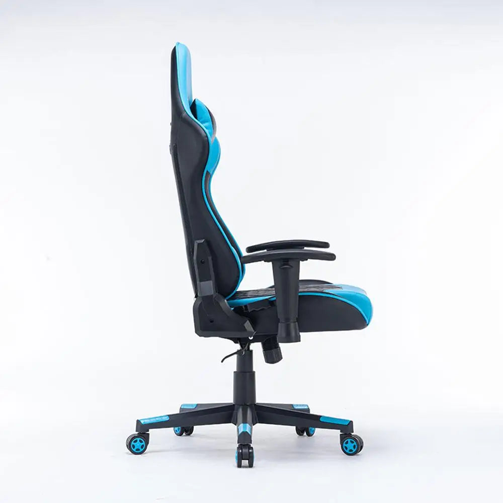 Gaming Chair Ergonomic Racing chair 165° Reclining Gaming Seat 3D Armrest Footrest Pink White - Furniture > Bar Stools