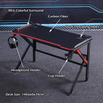 Gaming Desk Desktop PC Computer Desks Desktop Racing Table Office Laptop Home K-Shaped Legs Black 120cm - Furniture >