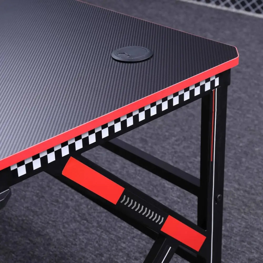 Gaming Desk Desktop PC Computer Desks Desktop Racing Table Office Laptop Home K-Shaped Legs Black 140cm - Furniture >