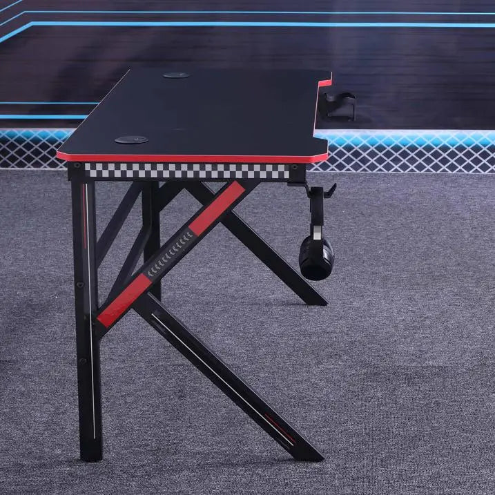 Gaming Desk Desktop PC Computer Desks Desktop Racing Table Office Laptop Home K-Shaped Legs Black 120cm - Furniture >