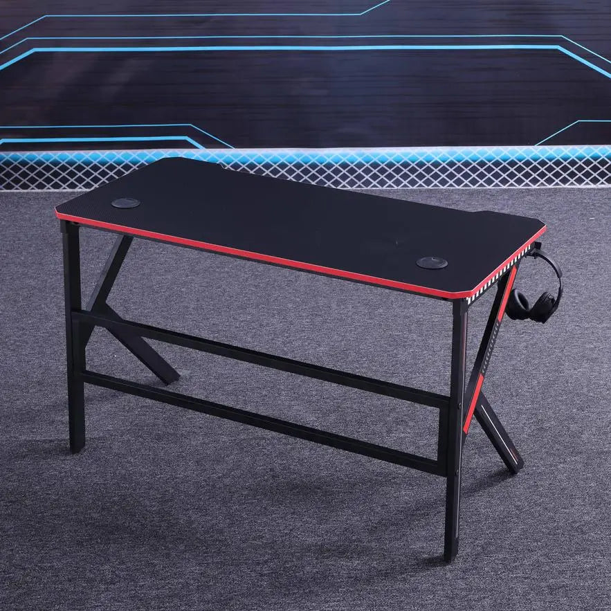 Gaming Desk Desktop PC Computer Desks Desktop Racing Table Office Laptop Home K-Shaped Legs Black 140cm - Furniture >
