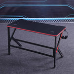 Gaming Desk Desktop PC Computer Desks Desktop Racing Table Office Laptop Home K-Shaped Legs Black 140cm - Furniture >