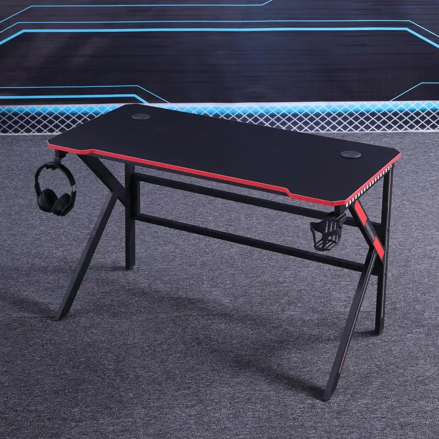 Gaming Desk Desktop PC Computer Desks Desktop Racing Table Office Laptop Home K-Shaped Legs Black 120cm - Furniture >