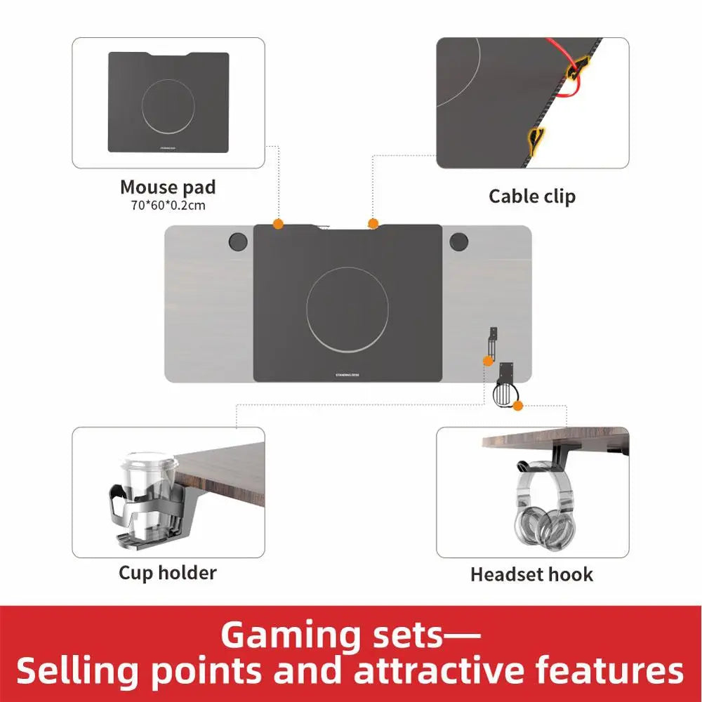 Gaming Standing Desk Home Office Lift Electric Height Adjustable Sit To Stand Motorized Standing Desk 1460 - Furniture