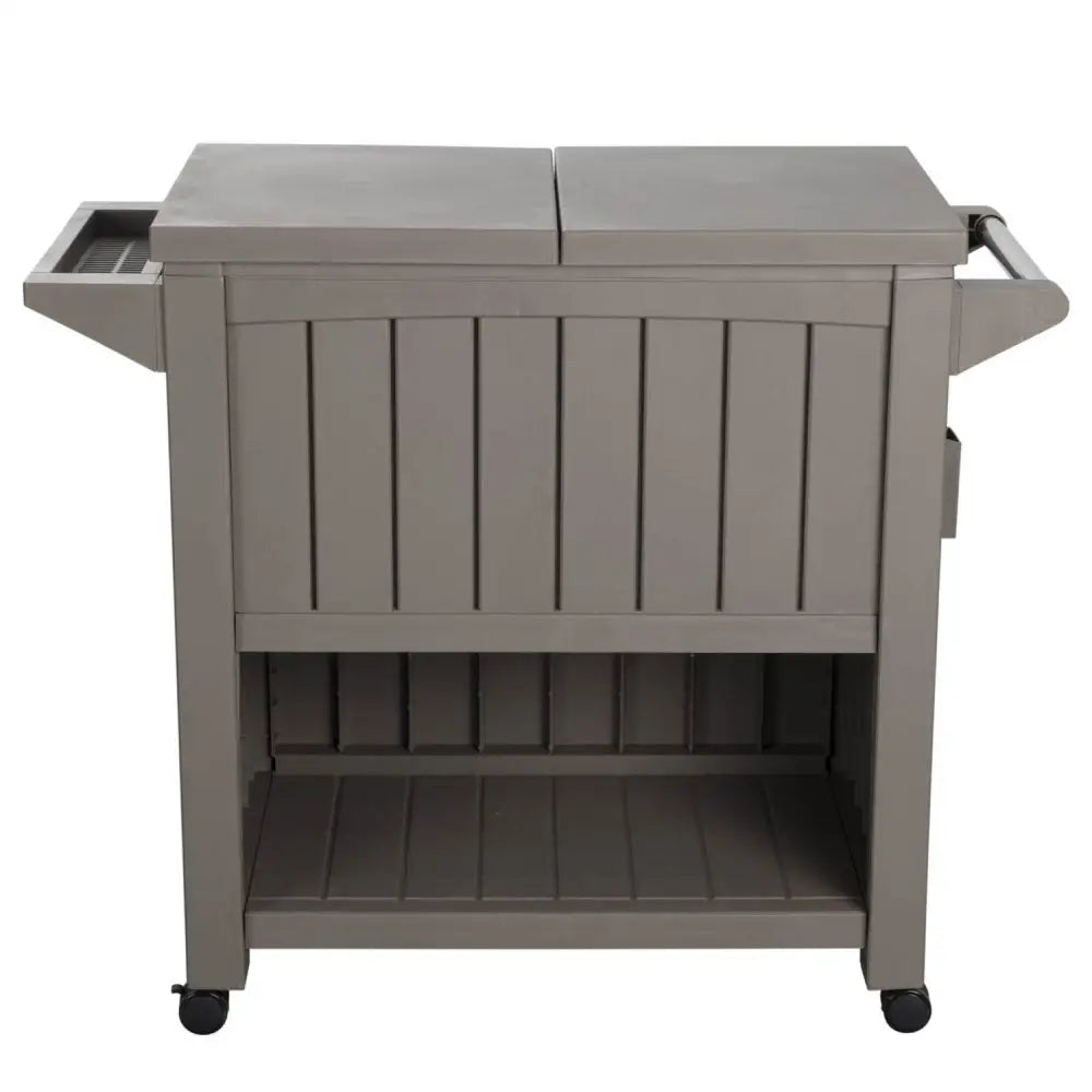Garden Bar Serving Cart with Cooler (Taupe) - Furniture > Outdoor