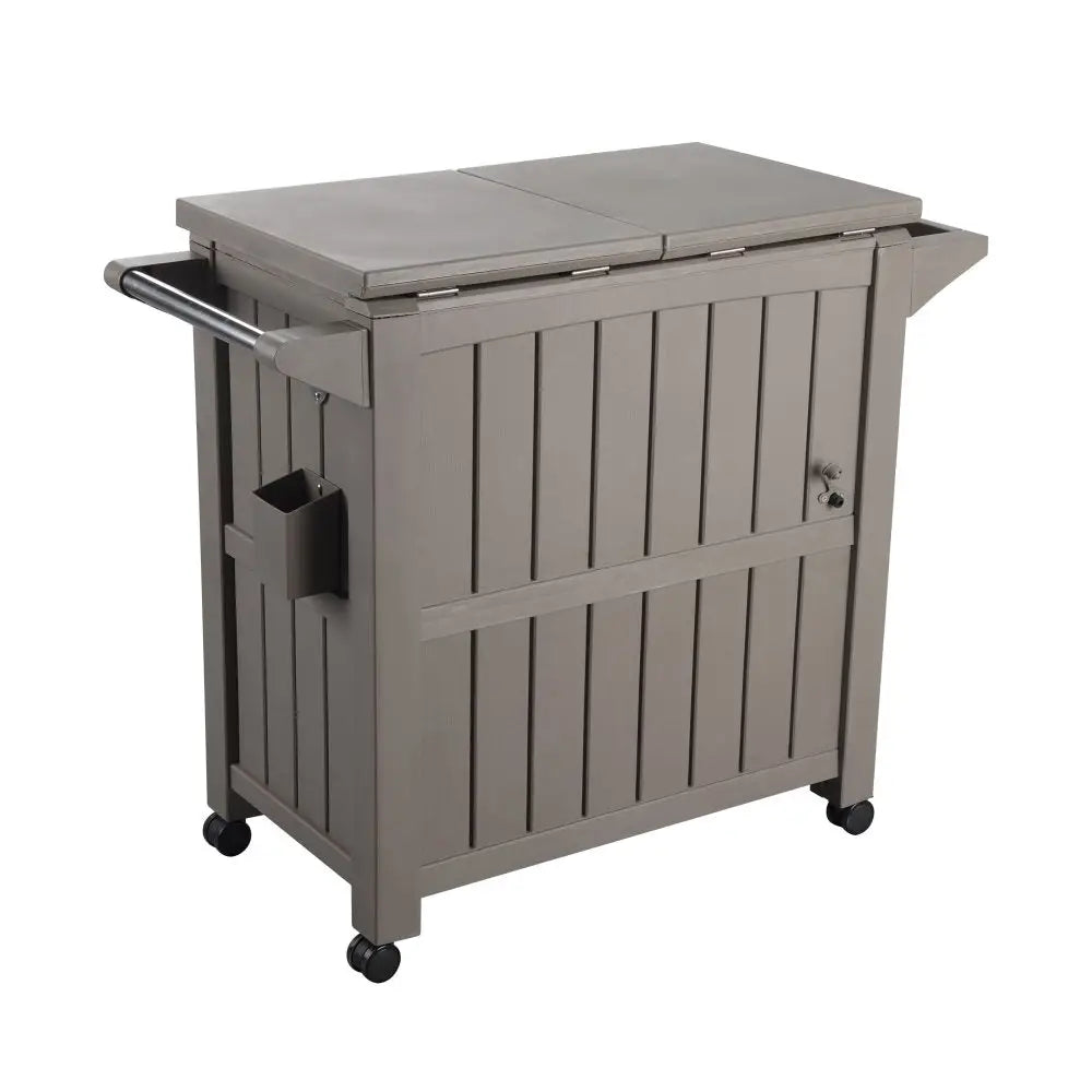 Garden Bar Serving Cart with Cooler (Taupe) - Furniture > Outdoor