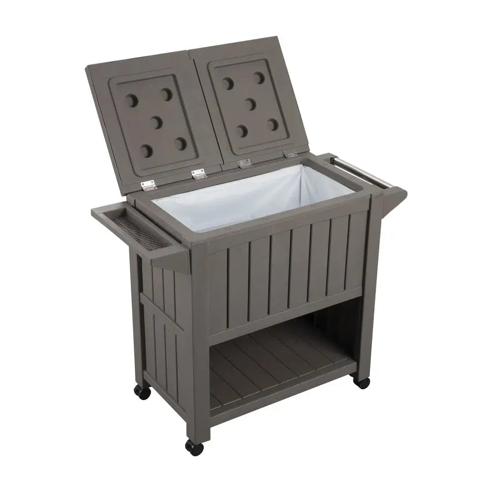 Garden Bar Serving Cart with Cooler (Taupe) - Furniture > Outdoor