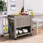 Garden Bar Serving Cart with Cooler (Taupe) - Furniture > Outdoor