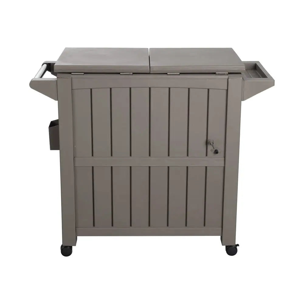 Garden Bar Serving Cart with Cooler (Taupe) - Furniture > Outdoor