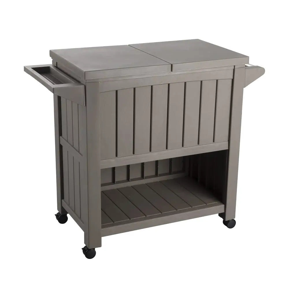 Garden Bar Serving Cart with Cooler (Taupe) - Furniture > Outdoor